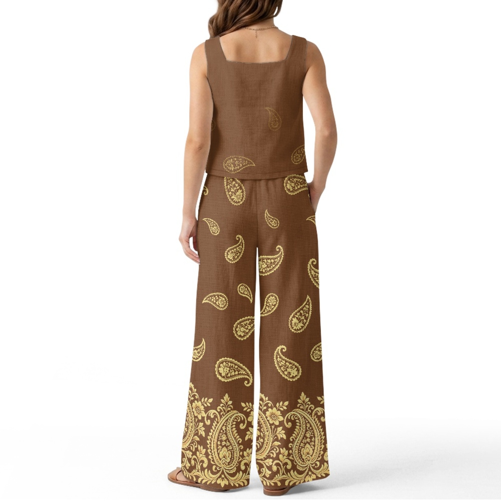 INSTANTARTS Women’s Linen Vest - Linen Pant Wide avaliação e preço