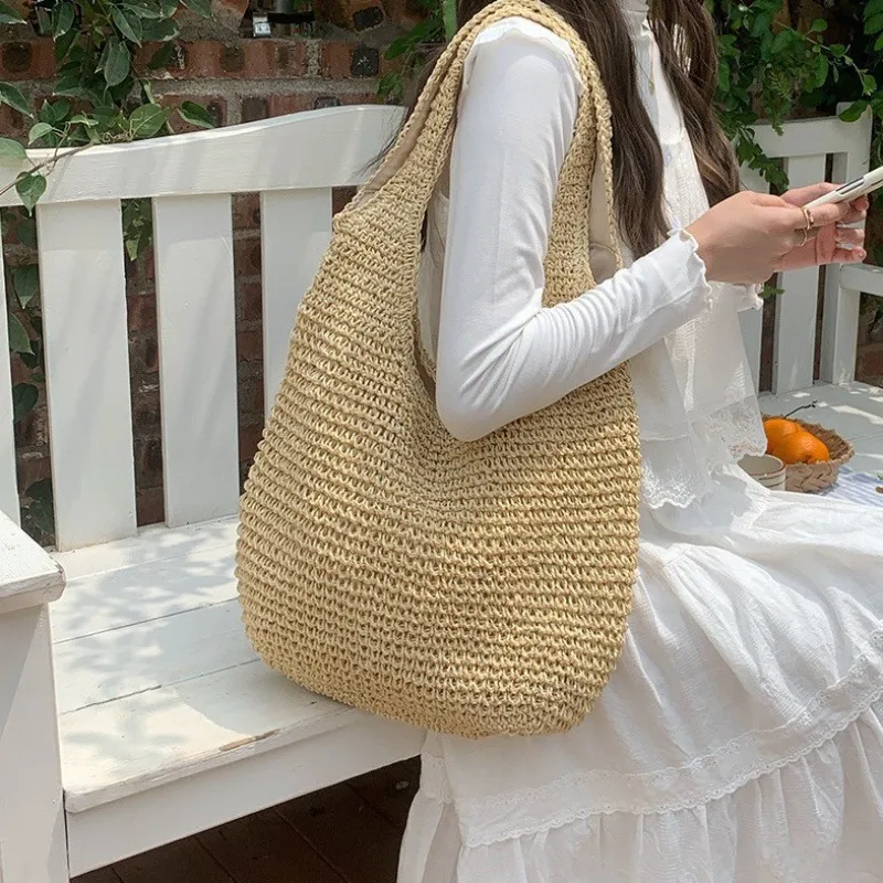 High-end hand-woven straw tote - Tote Bag Beach avaliação e preço