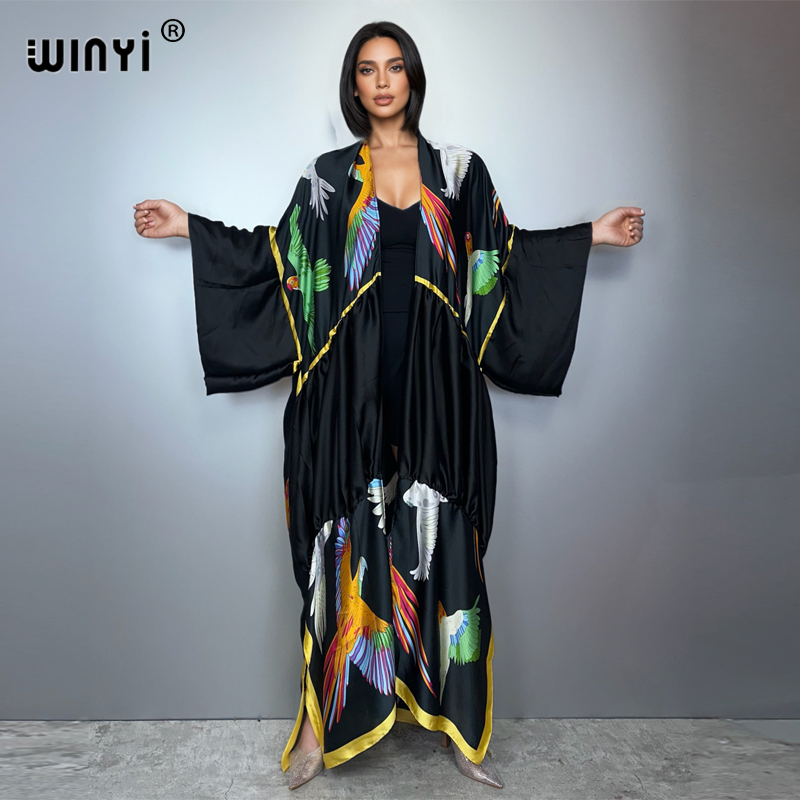 WINYI print boho kimono maxi b - Cover Up Kaftan avaliação e preço