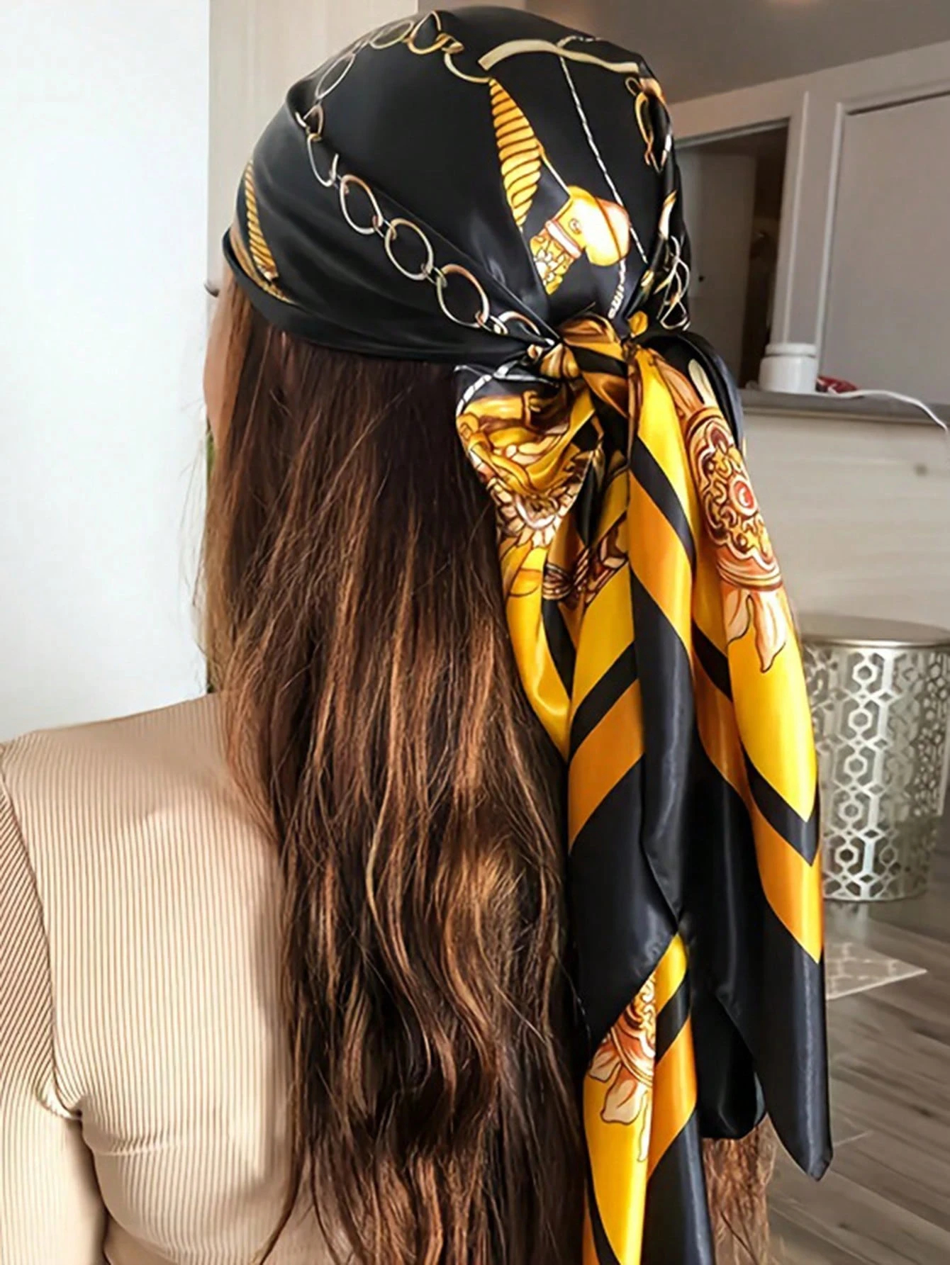 Luxury 90*90CM Vintage Chain P - Headband Summer Knit avaliação e preço