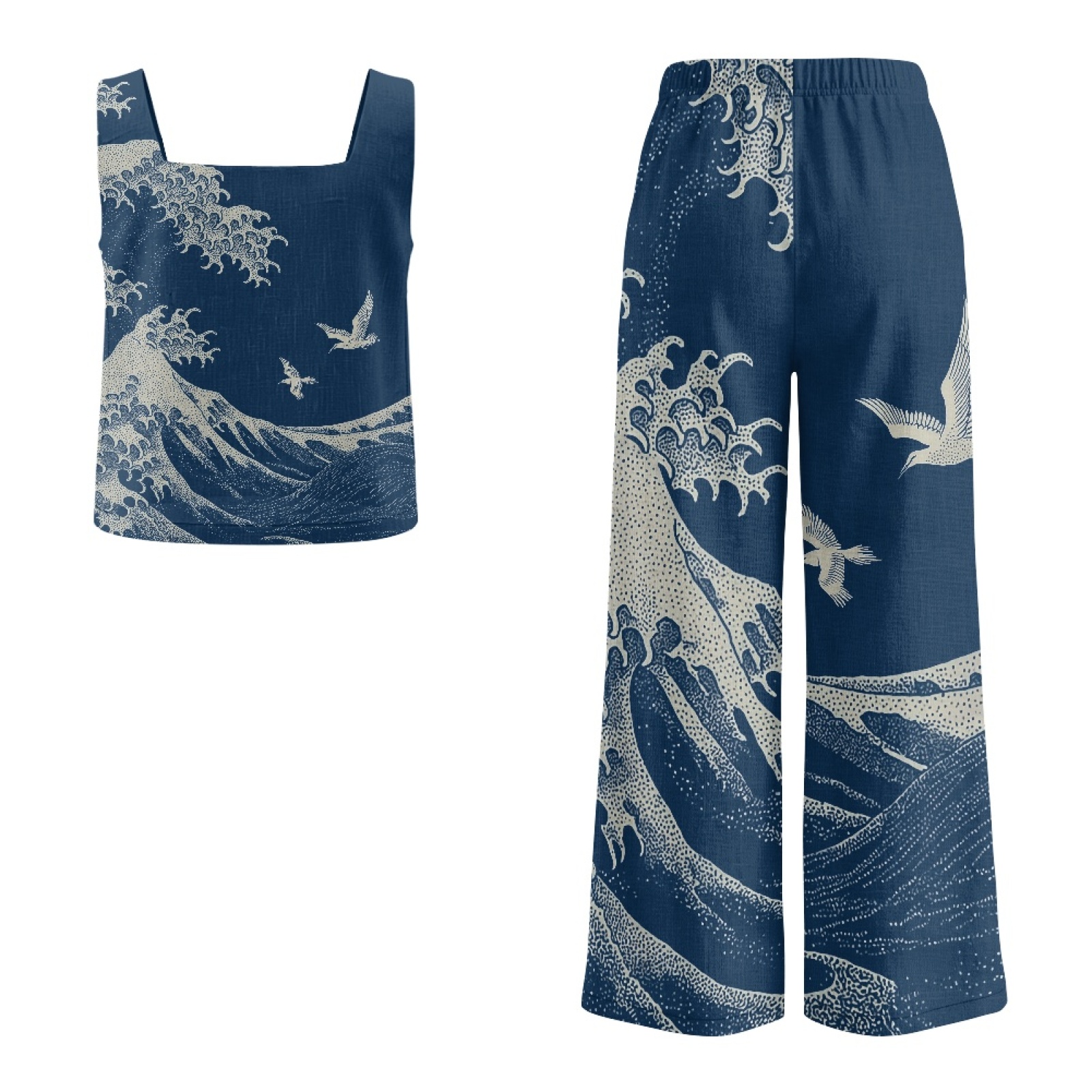 INSTANTARTS Women’s Linen Vest - Linen Pant Wide avaliação e preço
