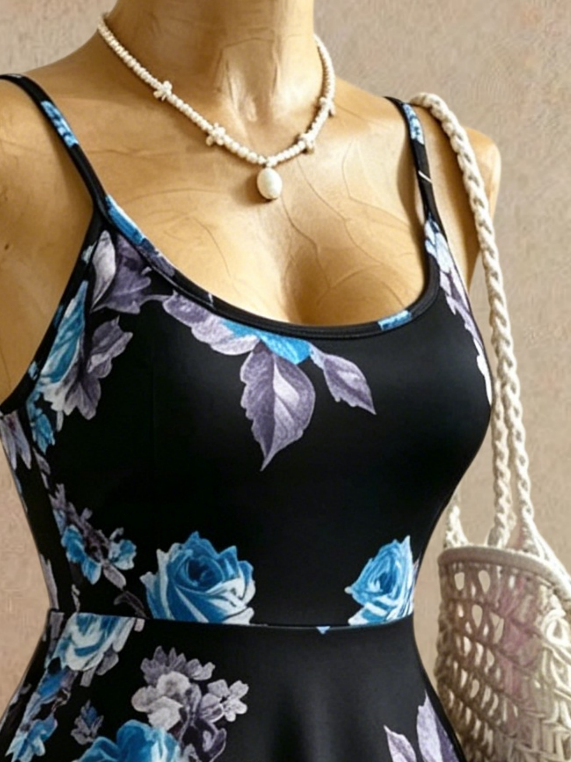 Plus Size Women Spaghetti Stra - Romper Floral Print avaliação e preço