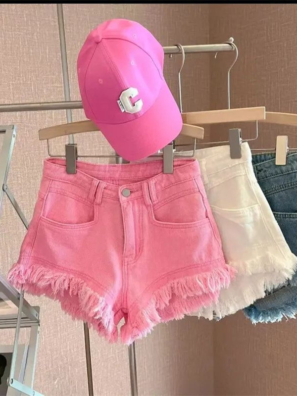 Casual Korean Style Frayed Hem - Shorts Denim Frayed avaliação e preço