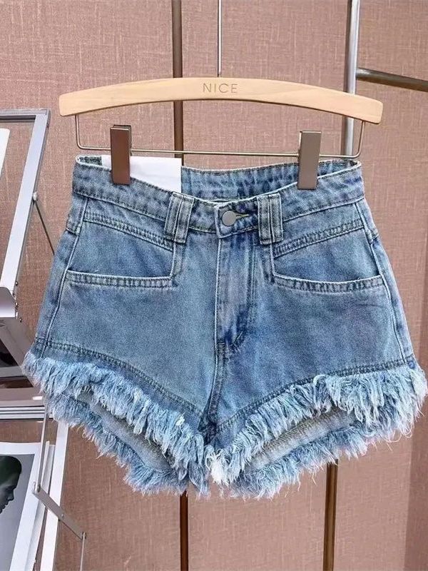 Casual Korean Style Frayed Hem - Shorts Denim Frayed avaliação e preço