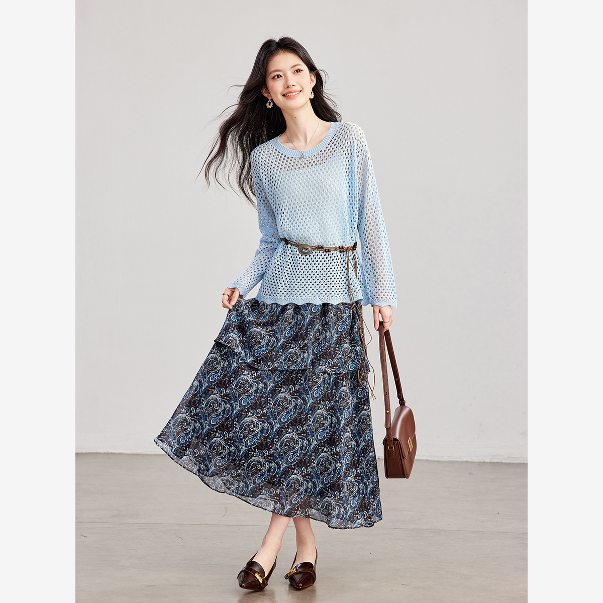 VIMLY Women's Two-piece Set 20 - Midi Skirt Floral avaliação e preço