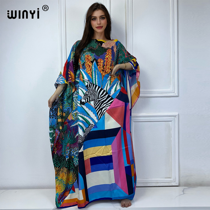 WINYI new high quality Print k - Cover Up Kaftan avaliação e preço