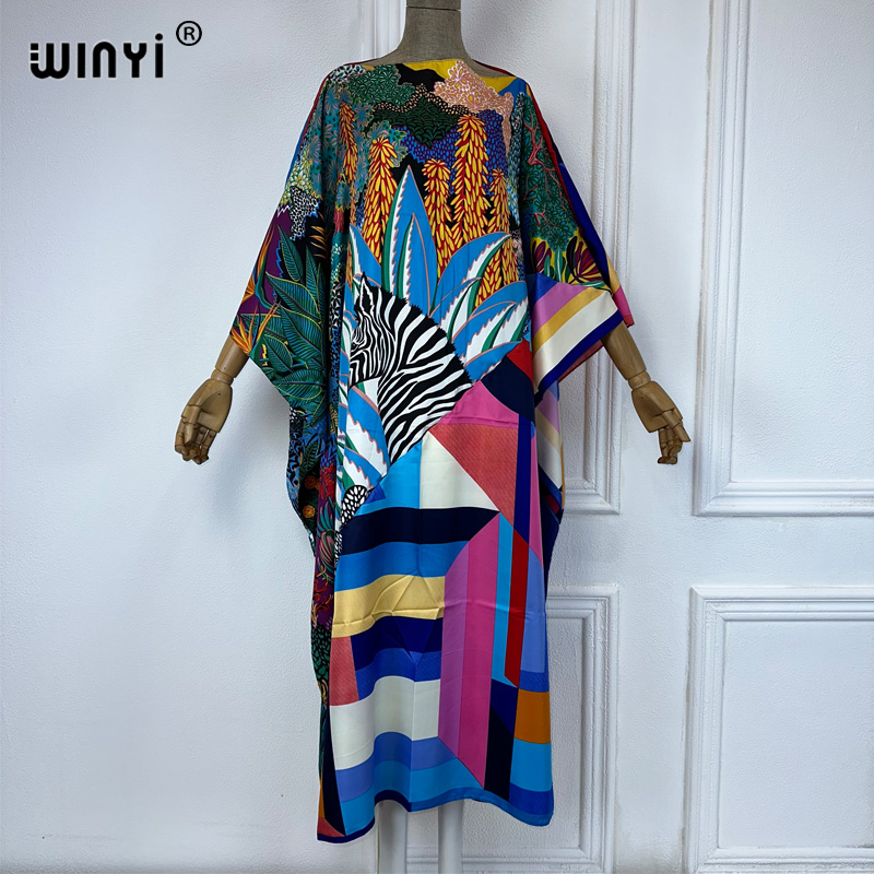 WINYI new high quality Print k - Cover Up Kaftan avaliação e preço
