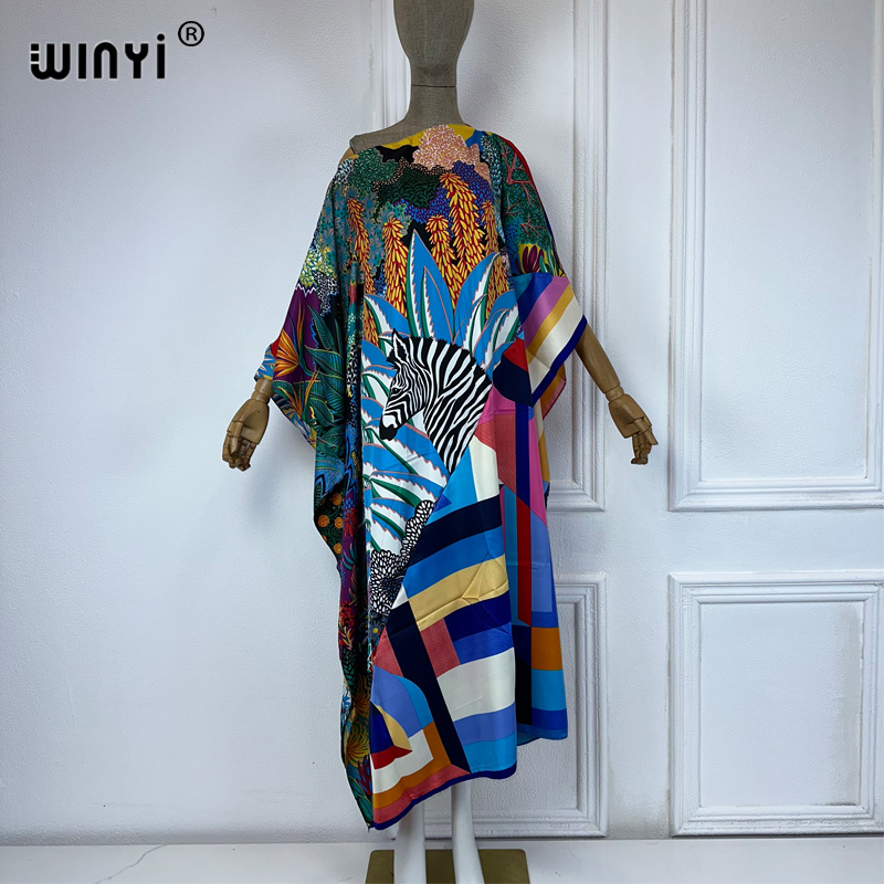 WINYI new high quality Print k - Cover Up Kaftan avaliação e preço