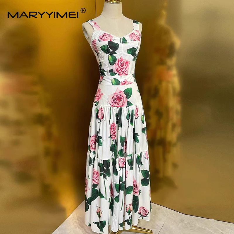 MARYYIMEI Floral-Print Pleated - Romper Floral Print avaliação e preço