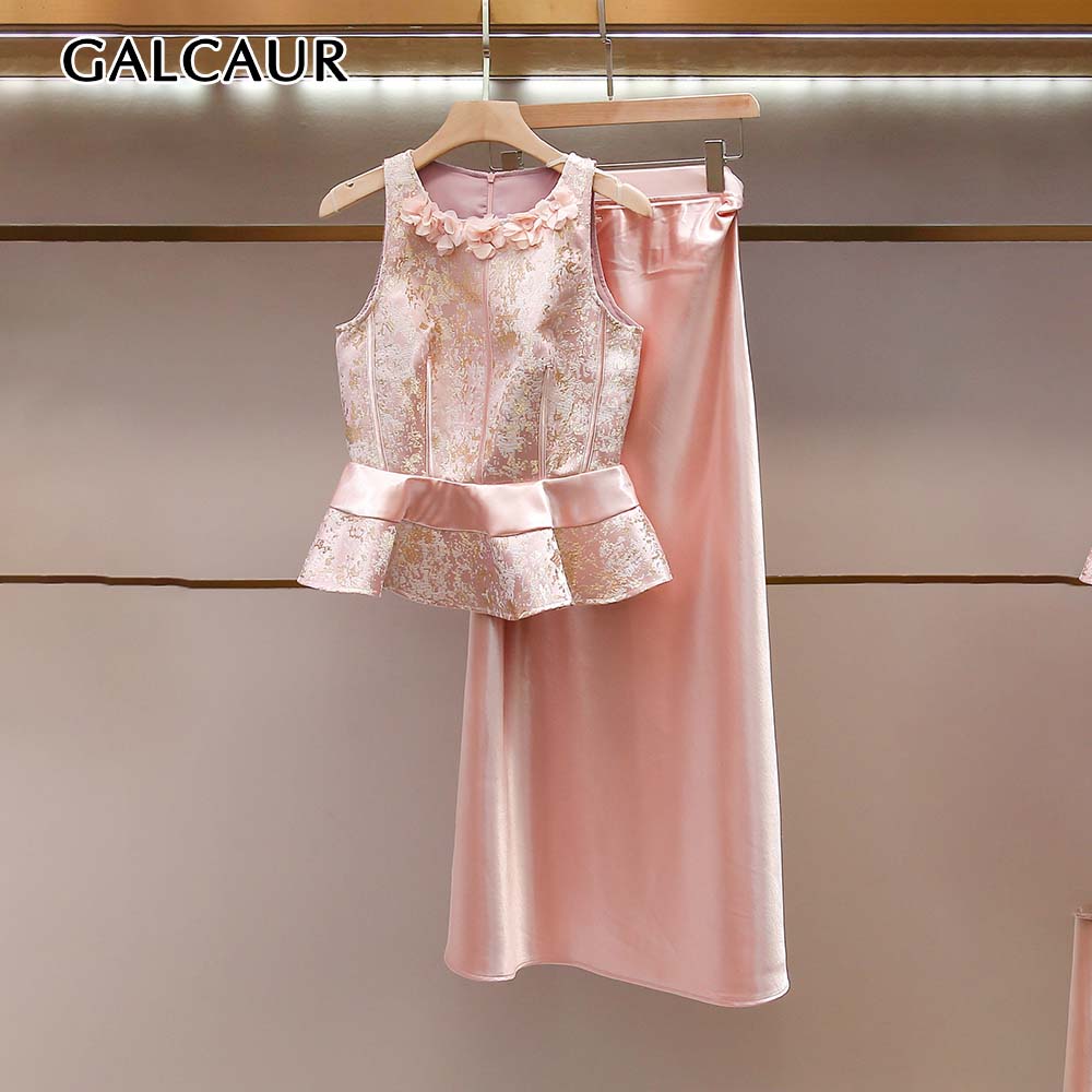 GALCAUR Solid Spliced Floral S - Midi Skirt Floral avaliação e preço