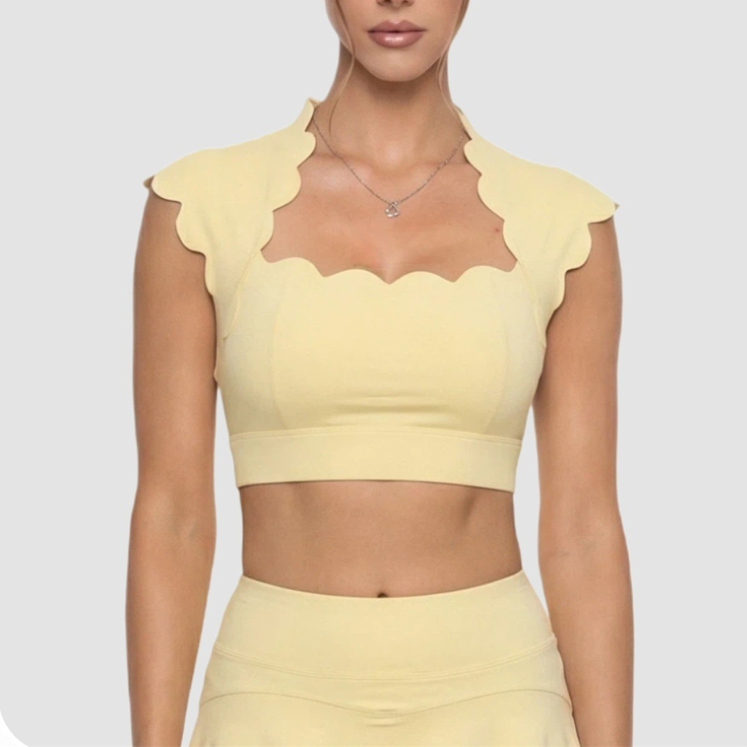 Pad Wavy Women Sports Vest Yog - Crop Top Crochet avaliação e preço