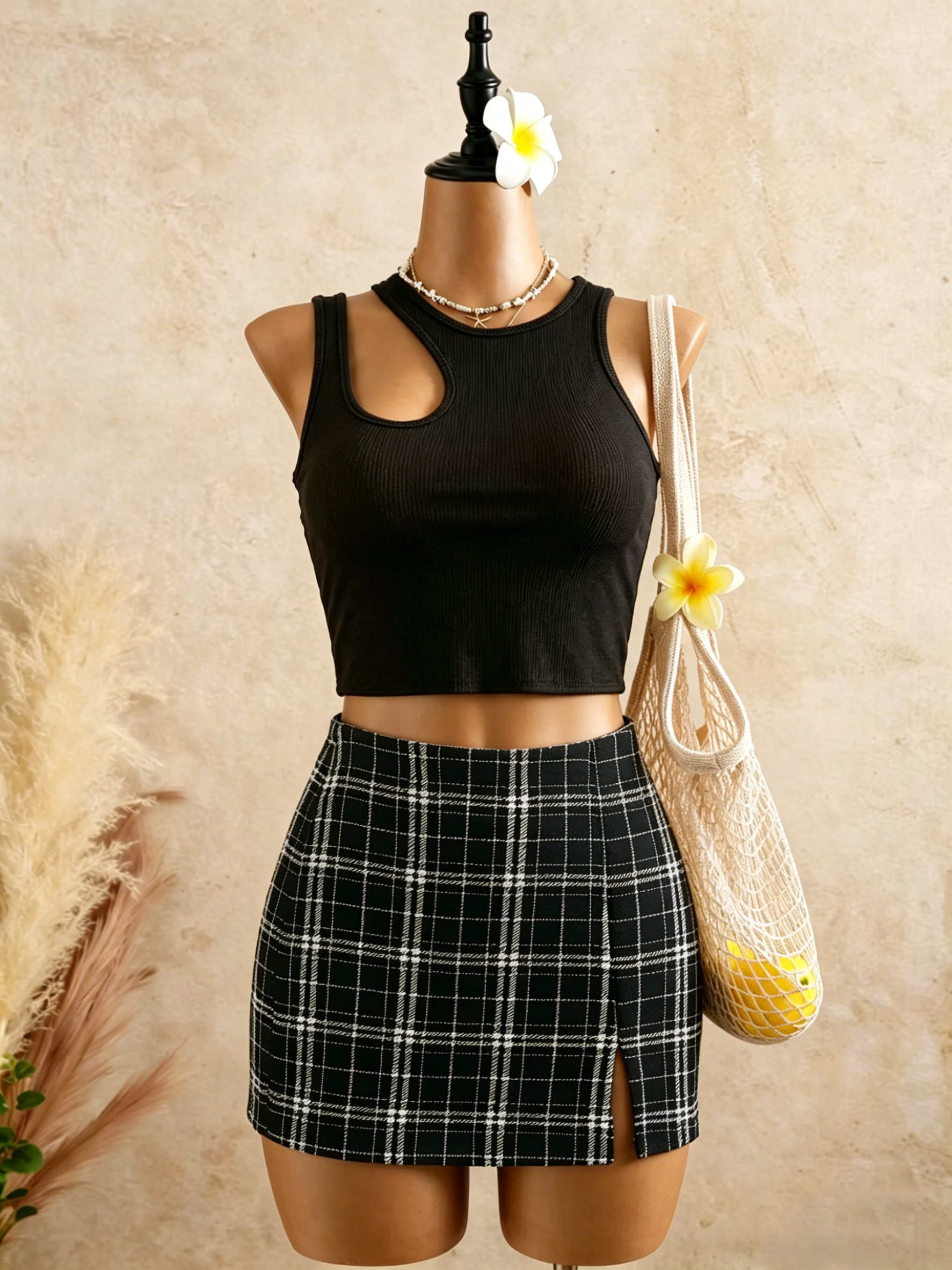 2 Piece Outfits Women Cutout R - Crop Top Crochet avaliação e preço