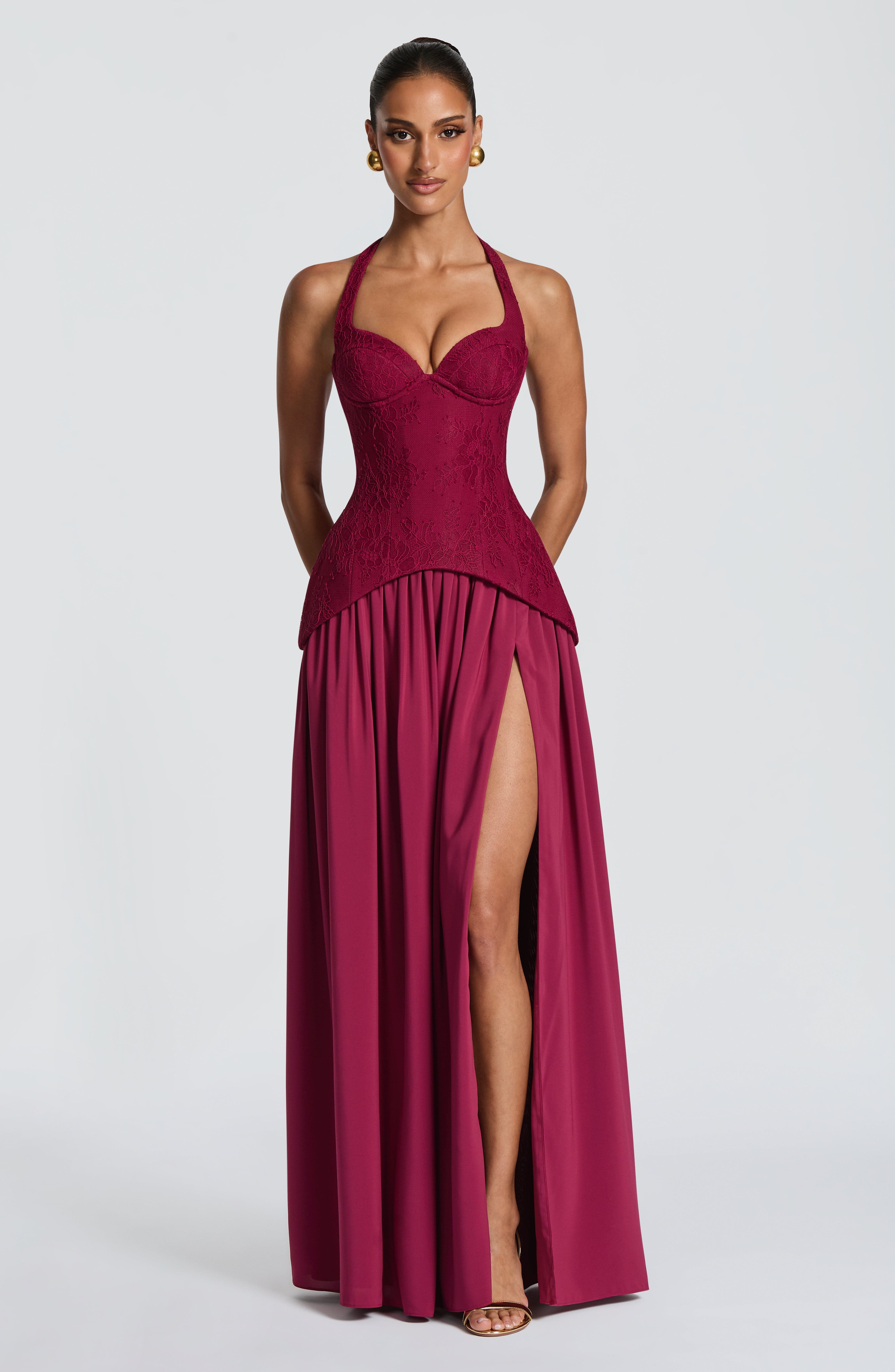 Backless Lace Corset Maxi Dres - Maxi Dress Halter avaliação e preço