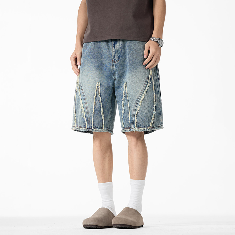 Men's Baggy Denim Jorts, Raw E - Shorts Denim Frayed avaliação e preço