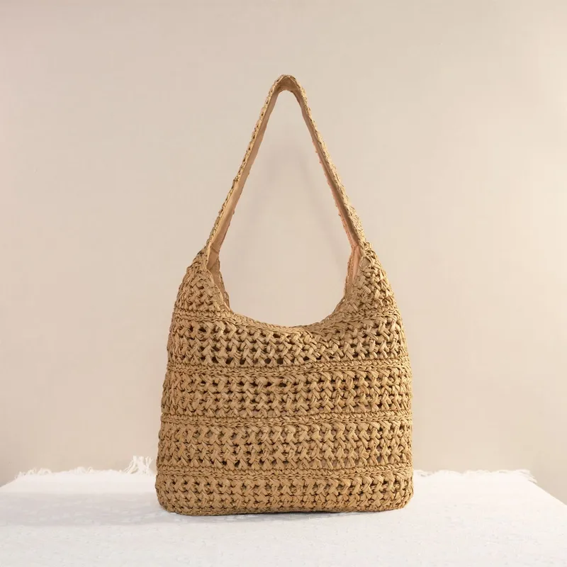 Hollow Straw Handwoven Tote Ba - Tote Bag Beach avaliação e preço