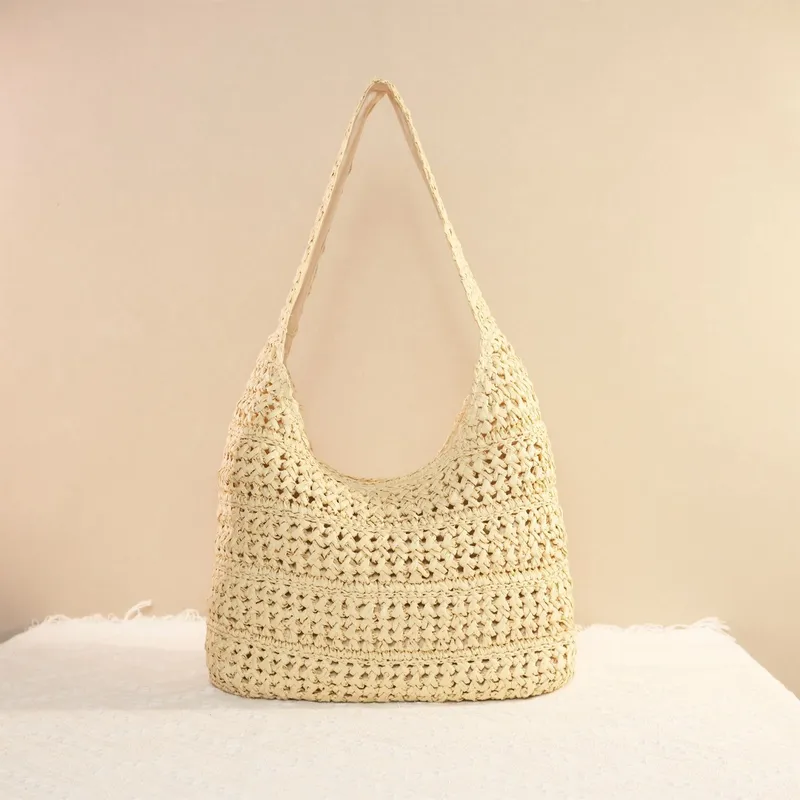 Hollow Straw Handwoven Tote Ba - Tote Bag Beach avaliação e preço