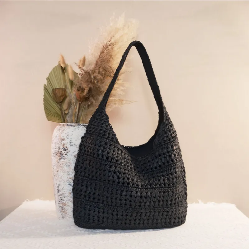 Hollow Straw Handwoven Tote Ba - Tote Bag Beach avaliação e preço