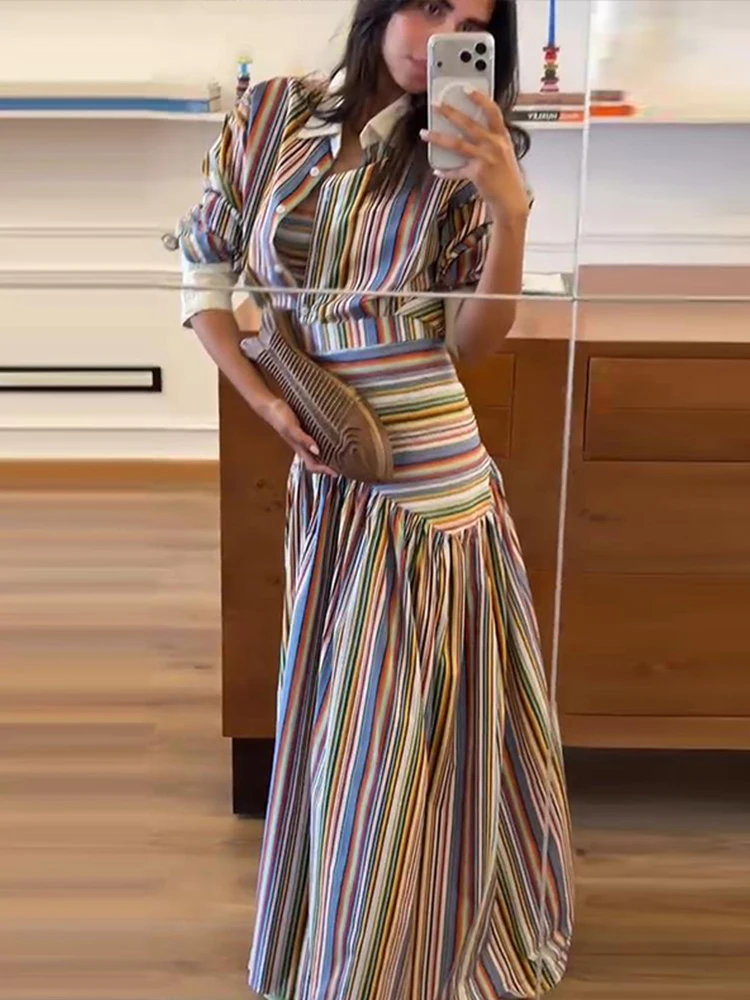 Boho Colorful Stripe Shirt Max - Maxi Dress Halter avaliação e preço