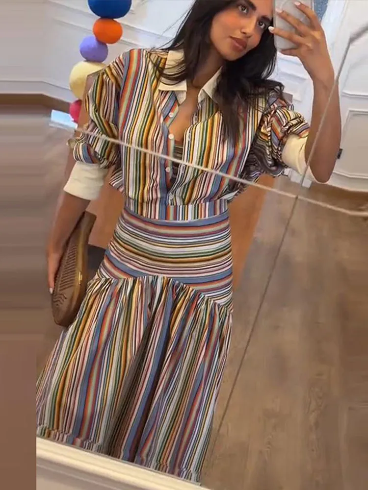 Boho Colorful Stripe Shirt Max - Maxi Dress Halter avaliação e preço