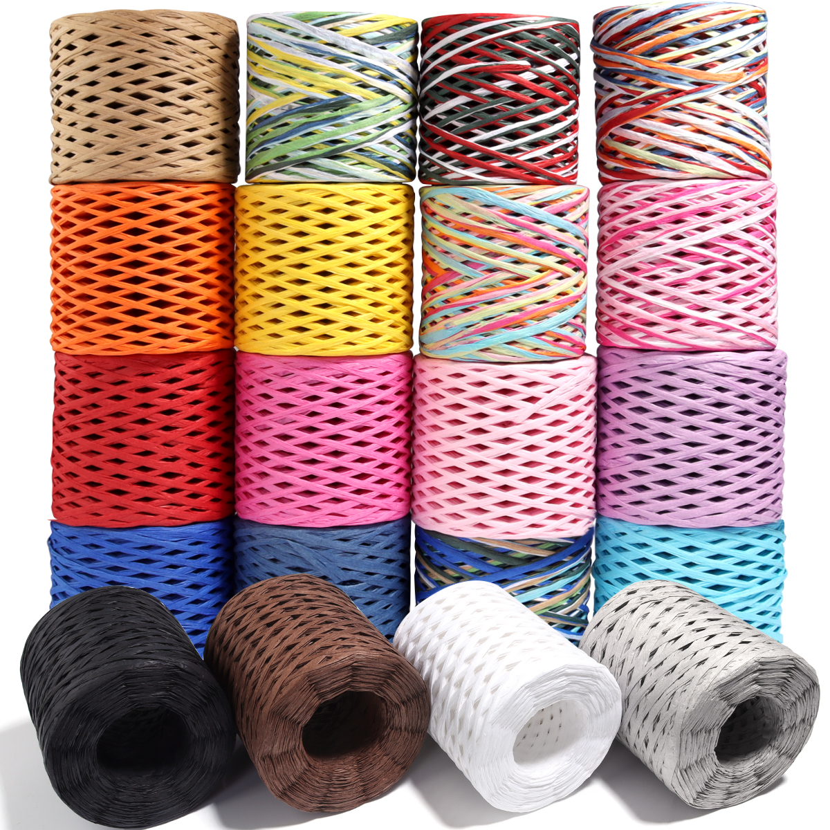80-200M/Roll 4mm Colored Raffi - Crochet Bag Raffia avaliação e preço